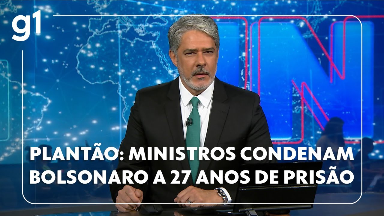 Plantão da Globo: STF condena Bolsonaro a 27 anos e 3 meses de prisão por tentativa de golpe