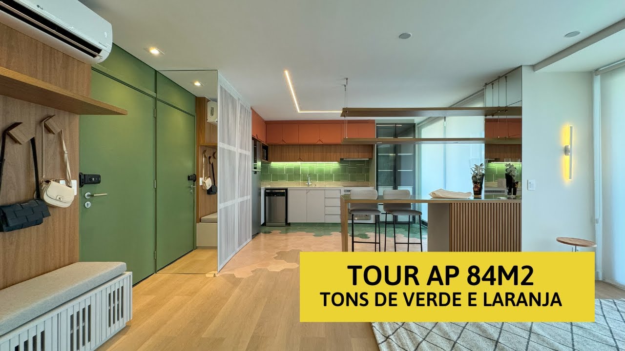 Tour AP 84m2 - Com Tons de Verde e Laranja