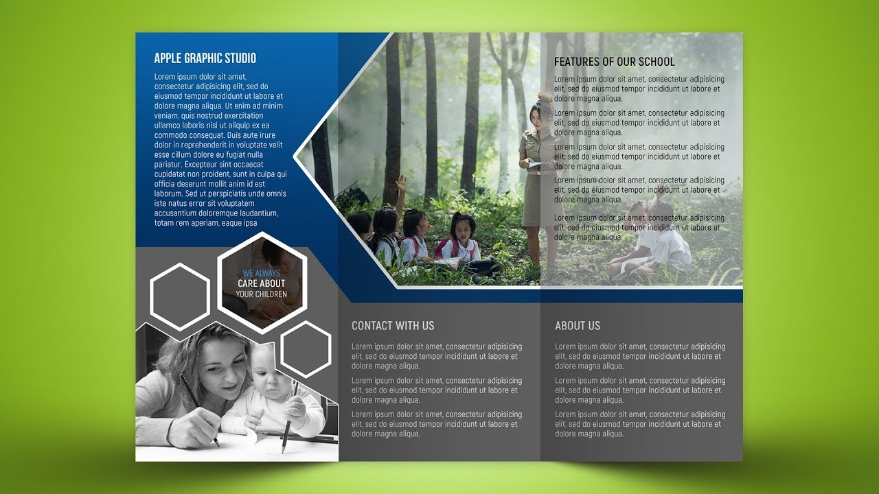 Custom Tri Fold Brochure Design - Photoshop Tutorial