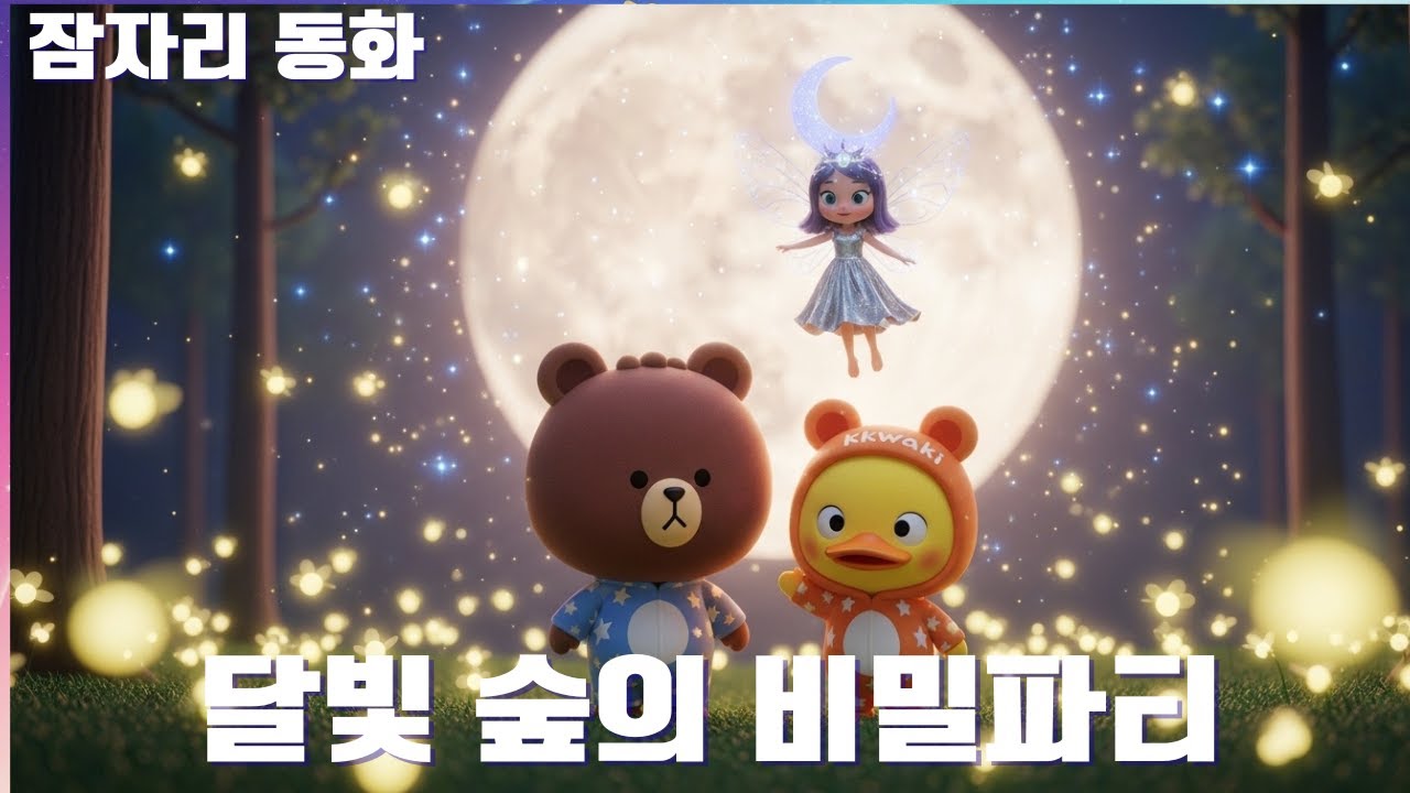 🌙 달빛 숲의 비밀 파티 | 곰뚝이 잠자리 동화 | 20분 연속 재생 | 아이 수면 동화