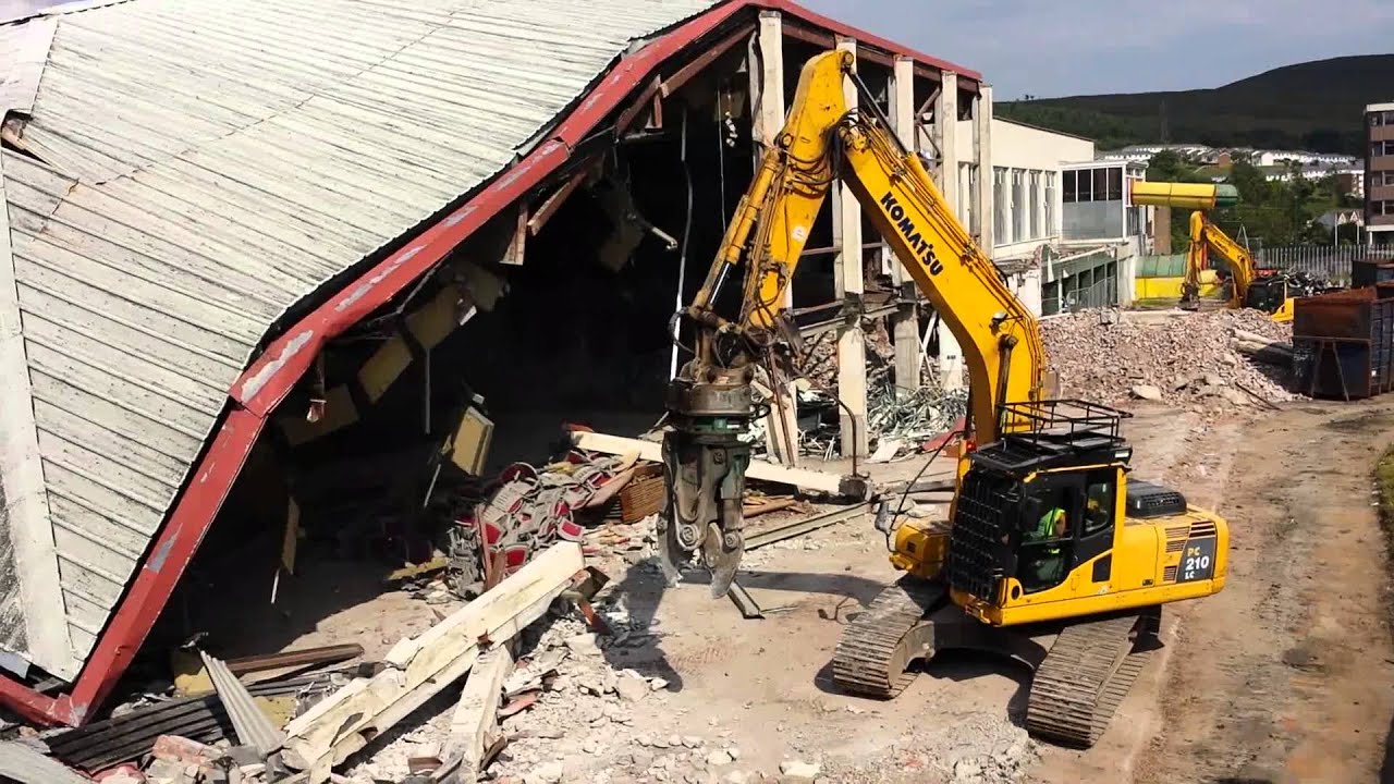 Ebbw vale leisure centre being demolished 01/7/14