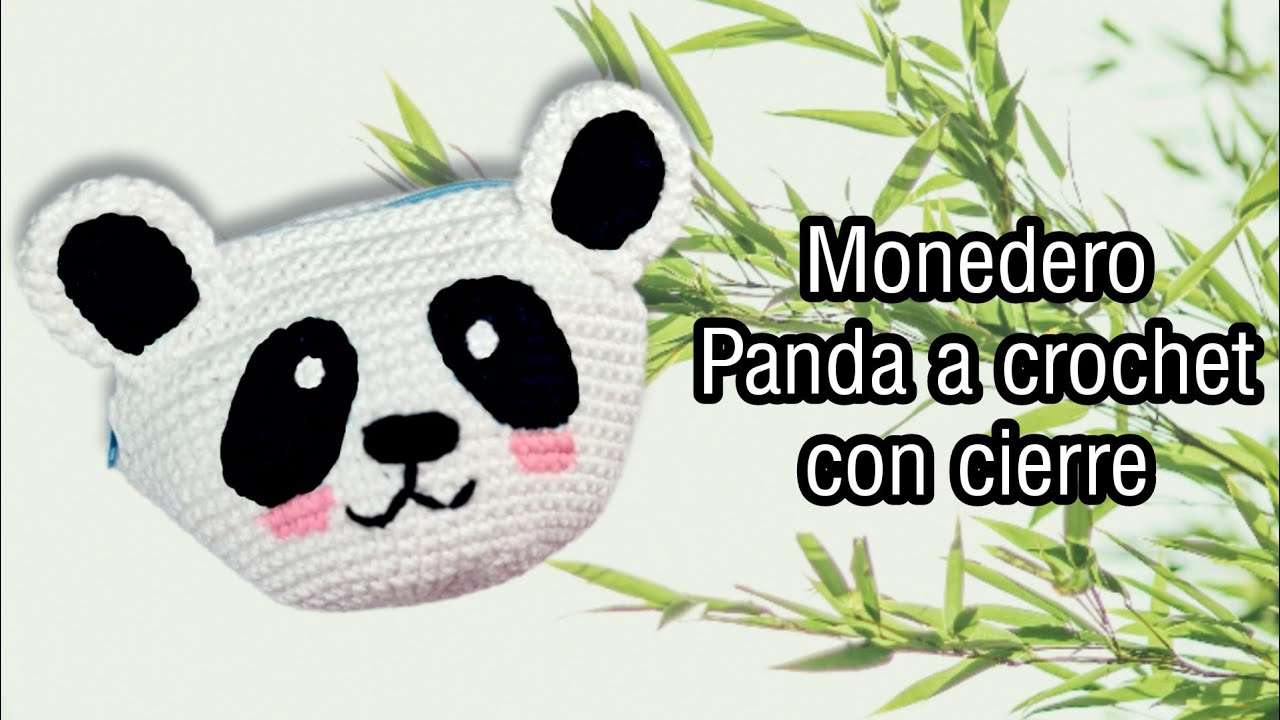 Monedero panda a crochet con cierre - Fácil de tejer - Monedero con cierre