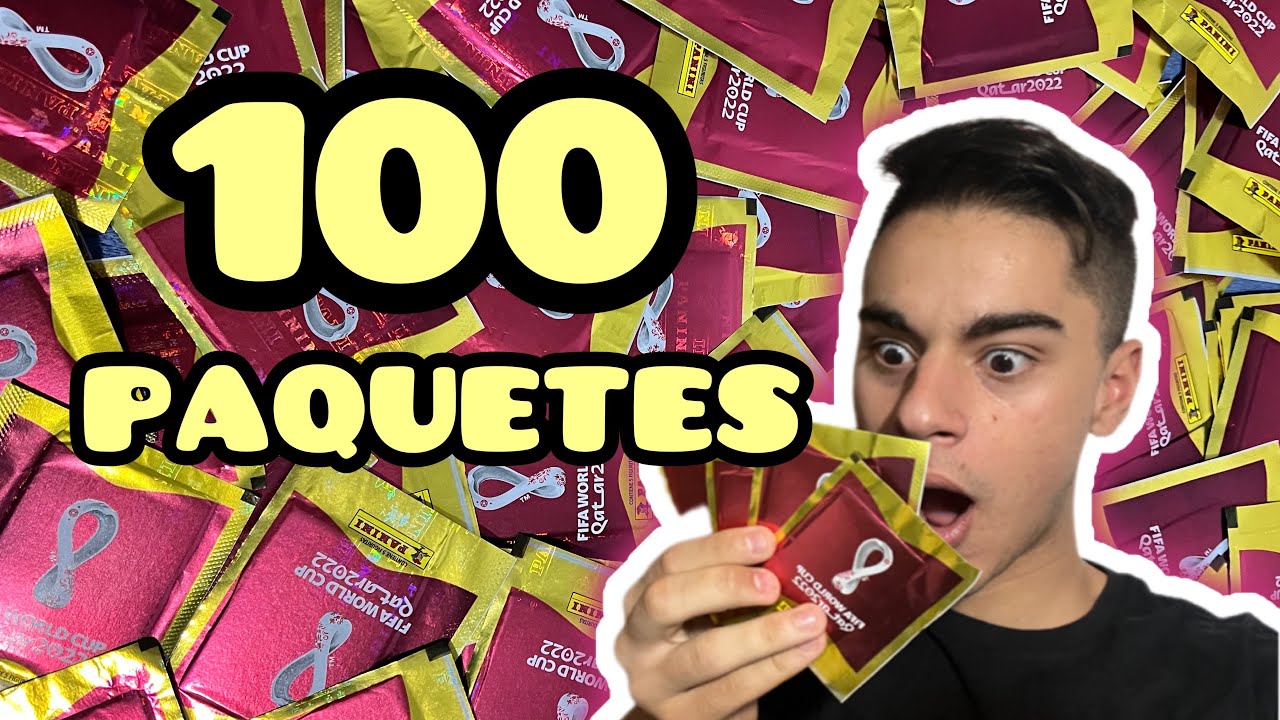 COMPRE 100 PAQUETES de FIGURITAS del MUNDIAL 2022😱😱