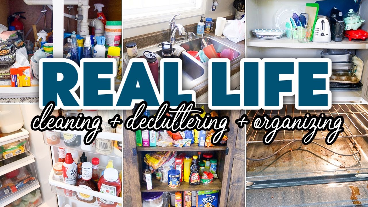 REAL LIFE KITCHEN CLEAN AND DECLUTTER | Small kitchen clean with me