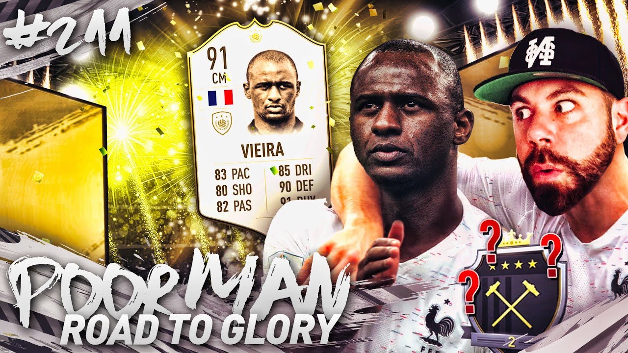 COMPLETED 91 PRIME VIEIRA!!! ELITE IN FUT CHAMPIONS?!? - POOR MAN RTG #211 - FIFA 19