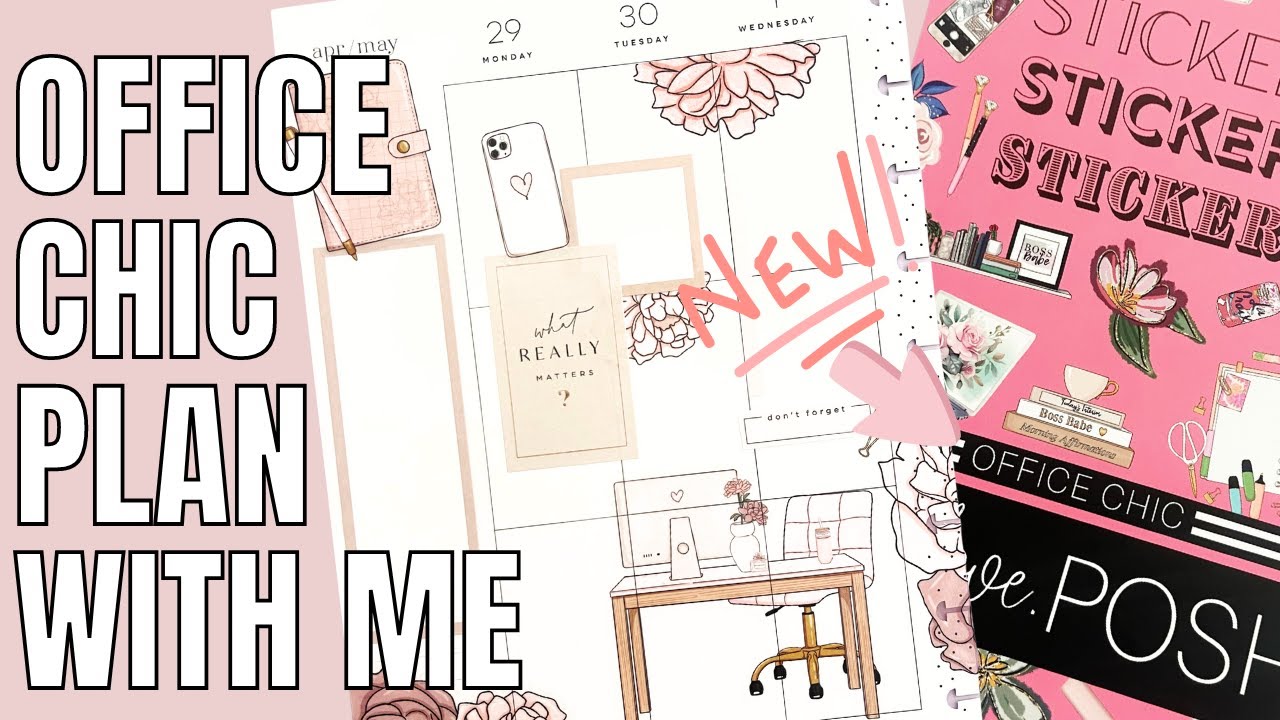 Chic Office Plan With Me | New Live Love Posh Sticker Book | Classic Happy Planner Spread