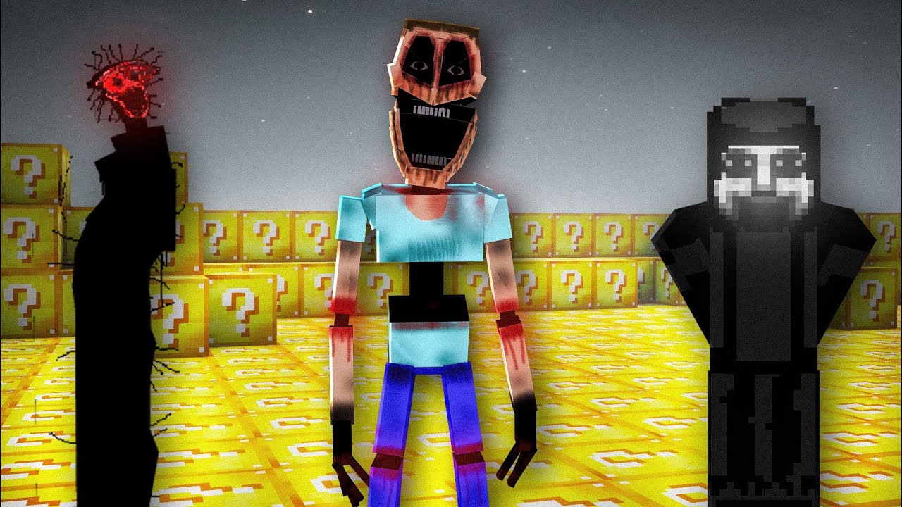 Eu INSTALEI todos os MODS de TERROR em um mundo de LUCK BLOCKS no Minecraft!
