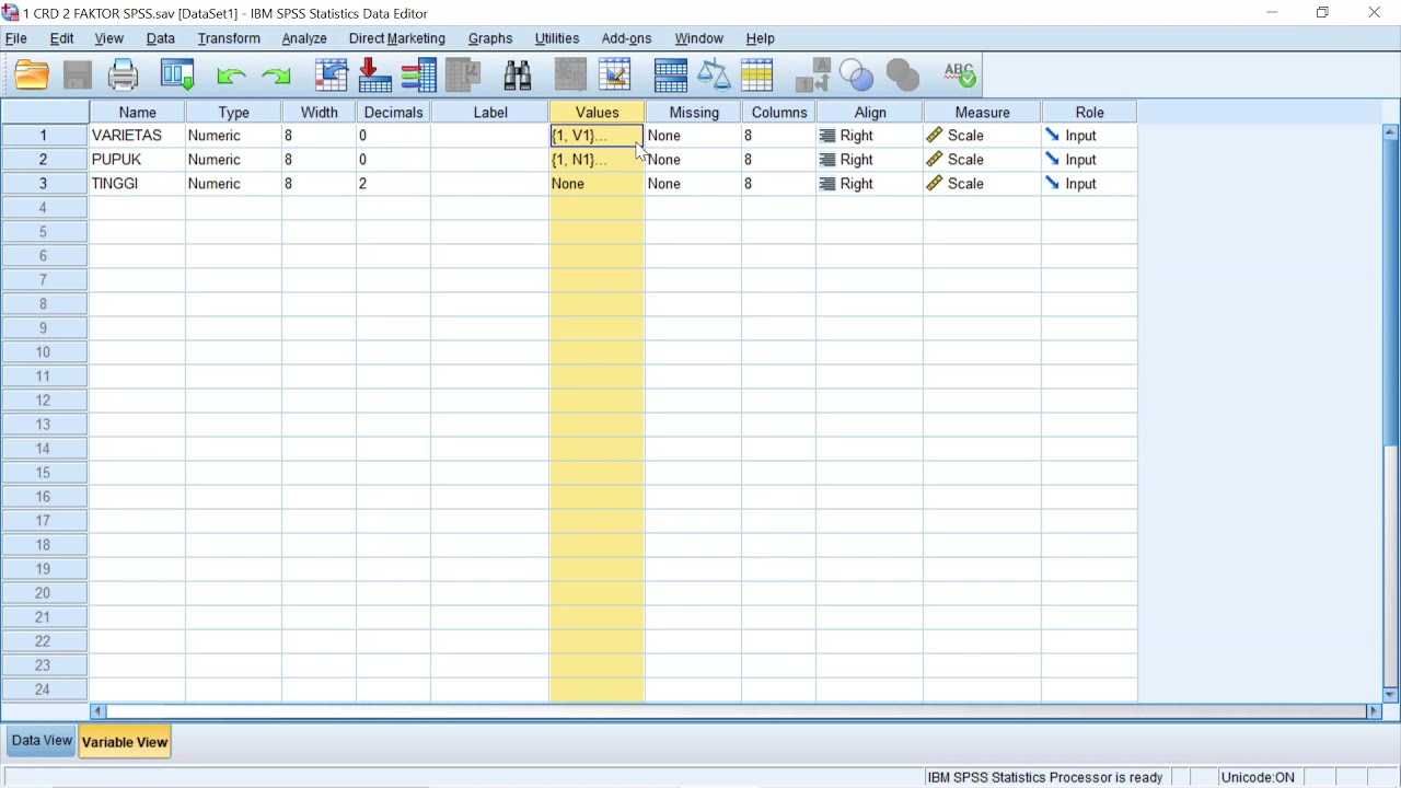 RAL 2 FAKTOR SPSS