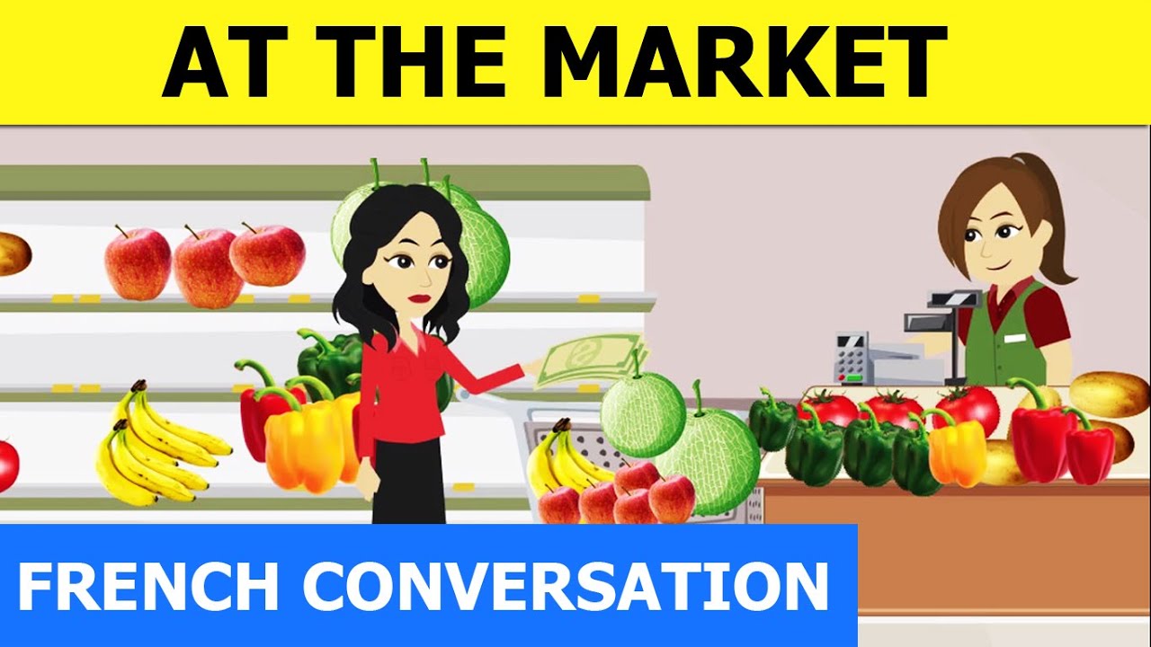 French conversation in Supermarket dialogues en Fran&ccedil;ais with English subtitles lesson 8
