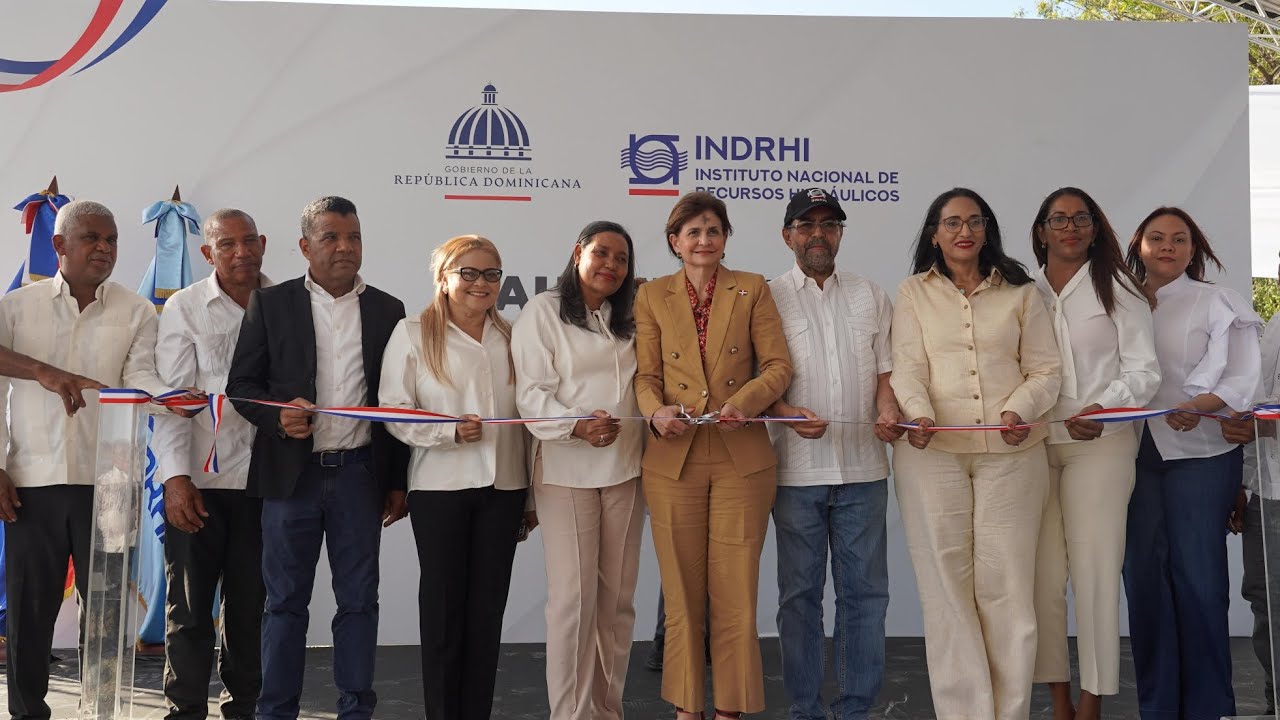 Gobierno entrega obras hidráulicas de protección construidas por el INDRHI en el río Tábara, en Azua