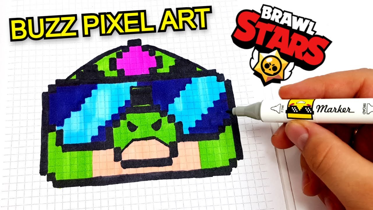 БАЗЗ из ИГРЫ BRAWL STARS РИСУНКИ ПО КЛЕТОЧКАМ -PIXEL ART