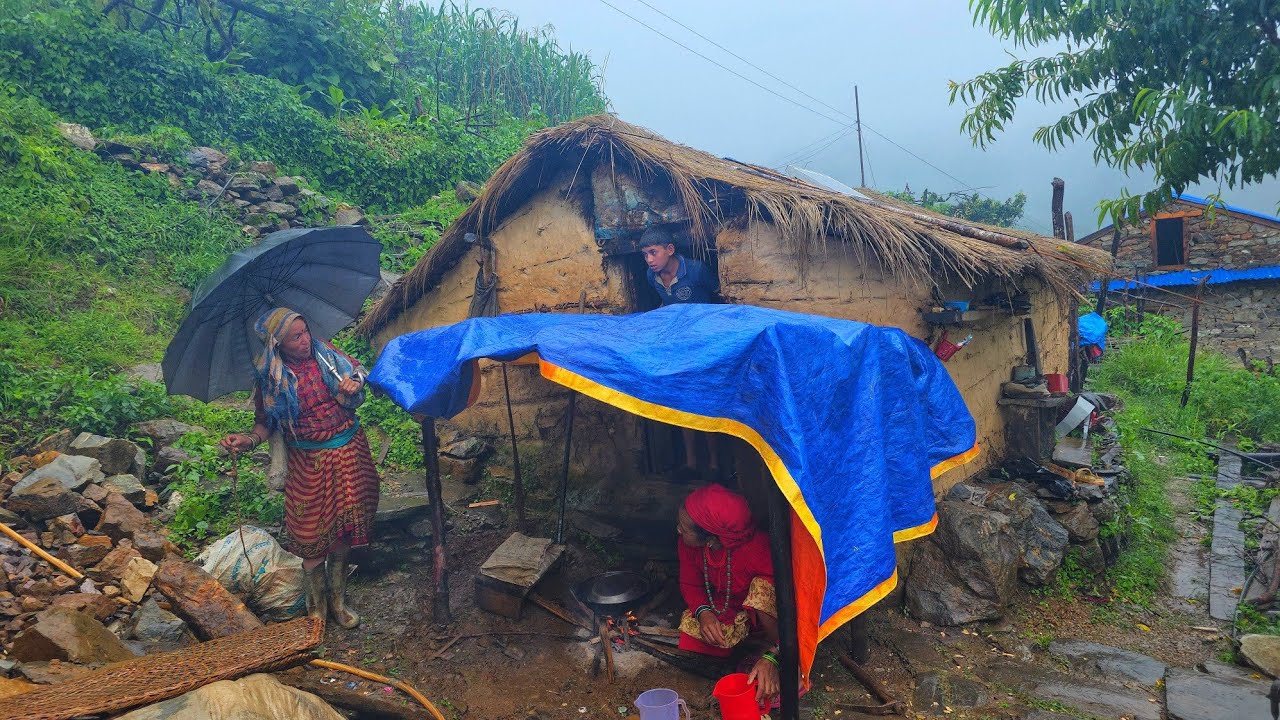 Best Life in A Himalayan Village During the Rainy Day | Relaxing Life | Village Documentary Video |