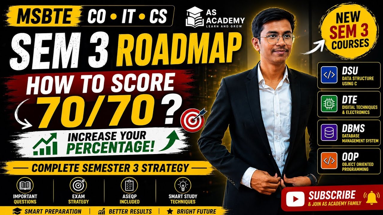 How I Would Score 70/70 in MSBTE Semester 3 (CO/IT/CS Students Must Watch!) 🔥