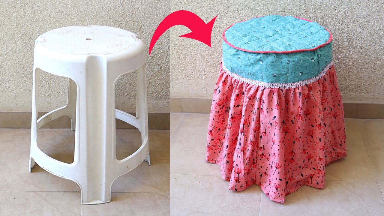 Amazing Plastic Stool Cover Sewing at Home l DIY Stool Cover l Sonali's Creations
