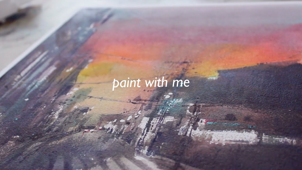 Paint with me | Sunset Watercolor Timelapse | Rainb.w