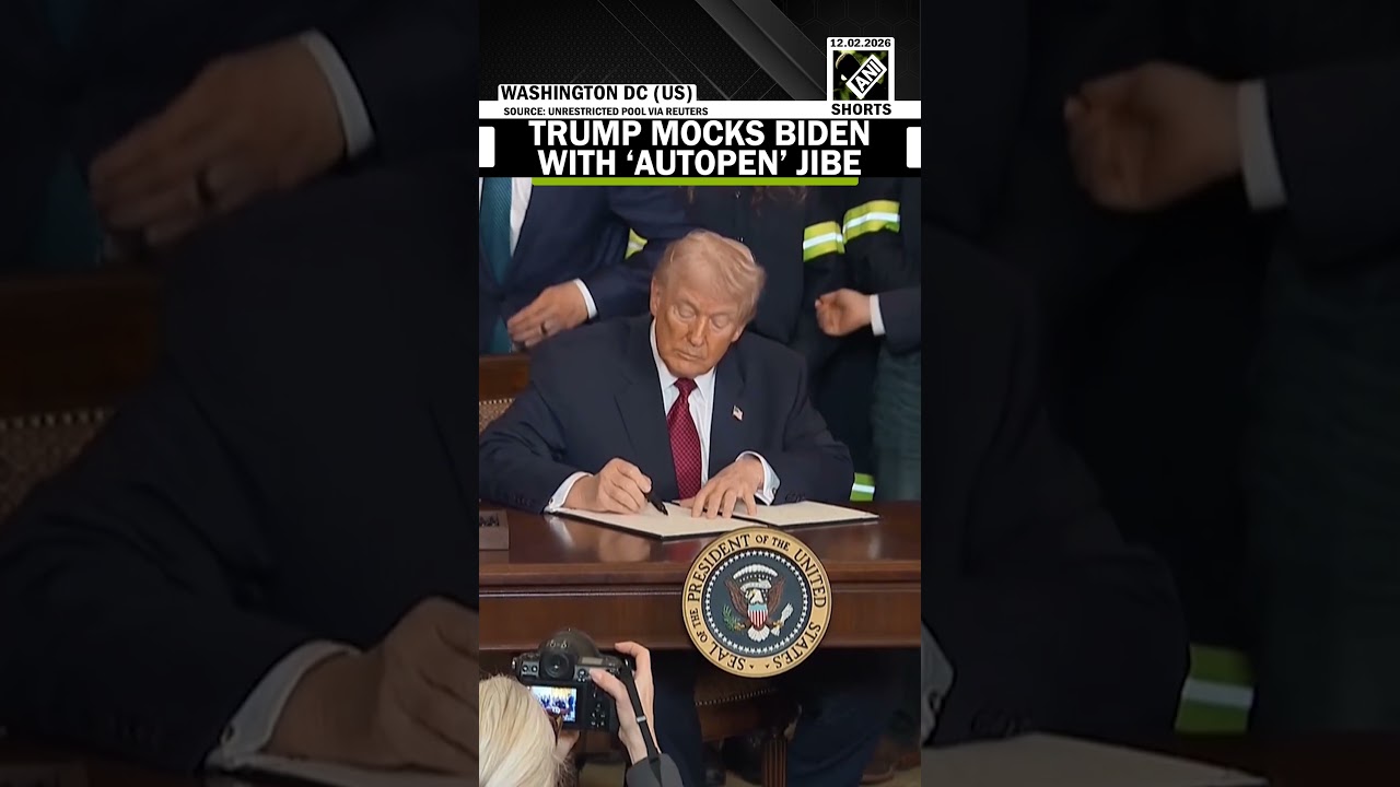WATCH: Trump mocks former U.S. President Joe Biden with &lsquo;autopen&rsquo; jibe