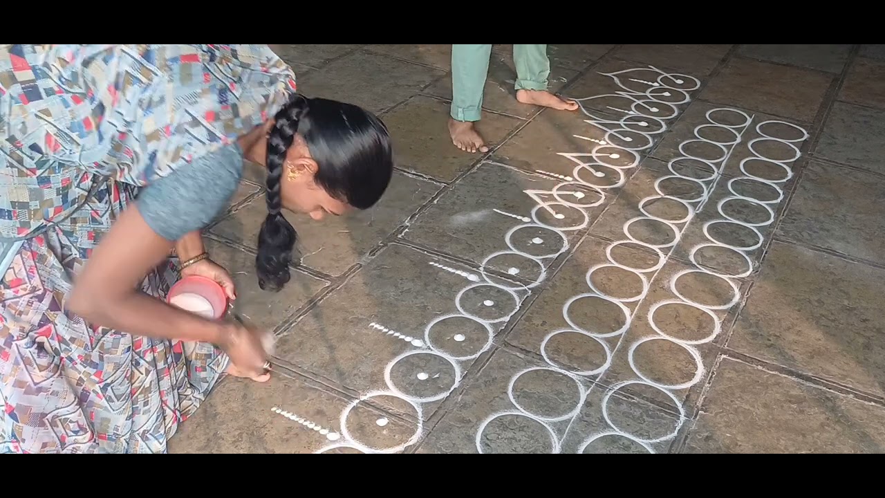 simple border rangoli | easy border rangoli | very simple rangoli | border rangoli design |
