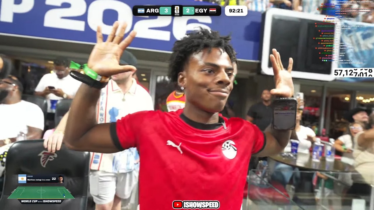 iShowSpeed Reacts To Argentina&rsquo;s Comeback Against Egypt 🤯🇦🇷 (3-2)