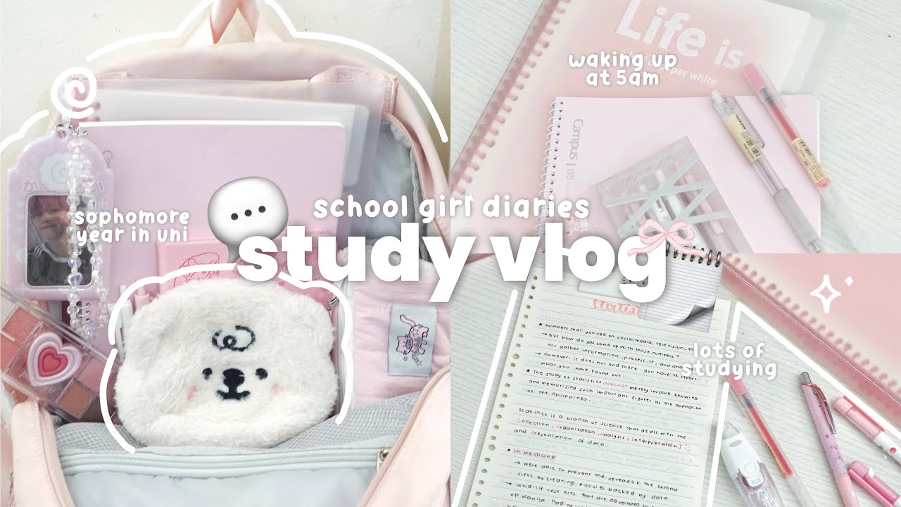 ПРОДУКТИВНЫЙ УЧЕБНЫЙ ВЛОГ 💬🎀 дневники школьницы, пробуждение в 5 утра, grwm, первые недели универ...