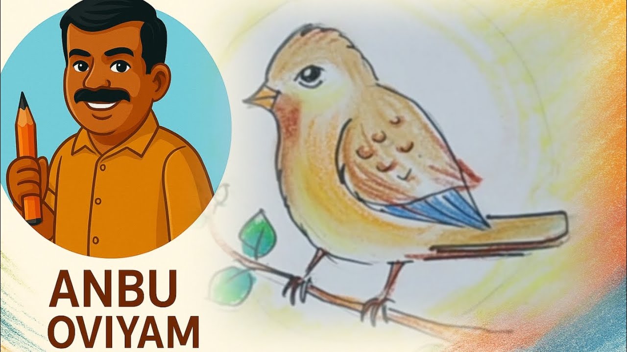 Simple Bird Drawing 🐦 | Easy Step by Step Guide | @anbu.oviyam
