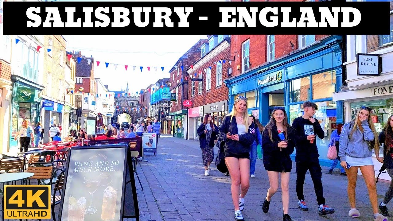 England : [4K] Walk | Salisbury | A Cathedral City in Wiltshire, England