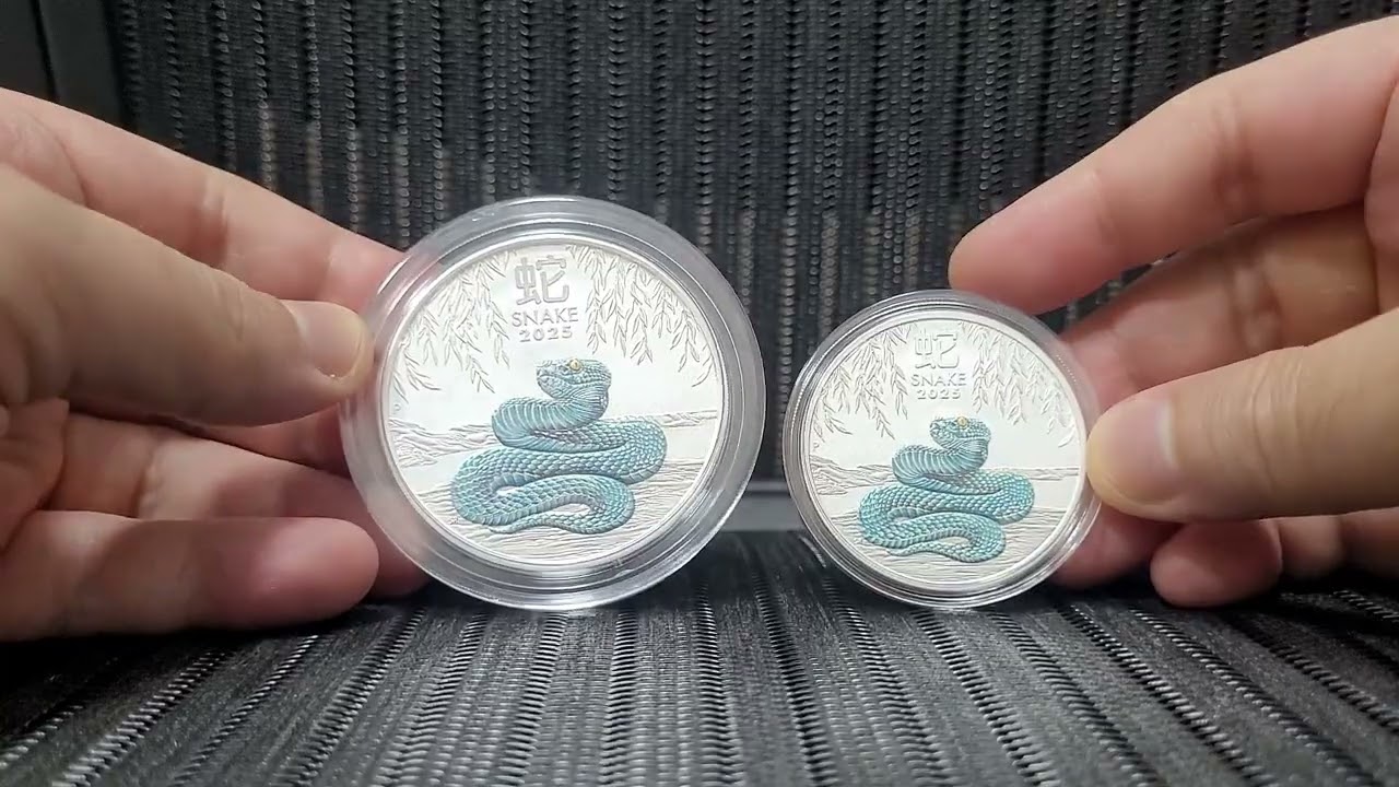 PERTH MINT AUSTRALIA LUNAR SERIES III SNAKE COLORED 2 OZ SILVER COIN