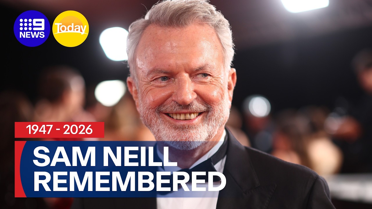 Tributes for legendary actor Sam Neill flood in | 9 News Australia