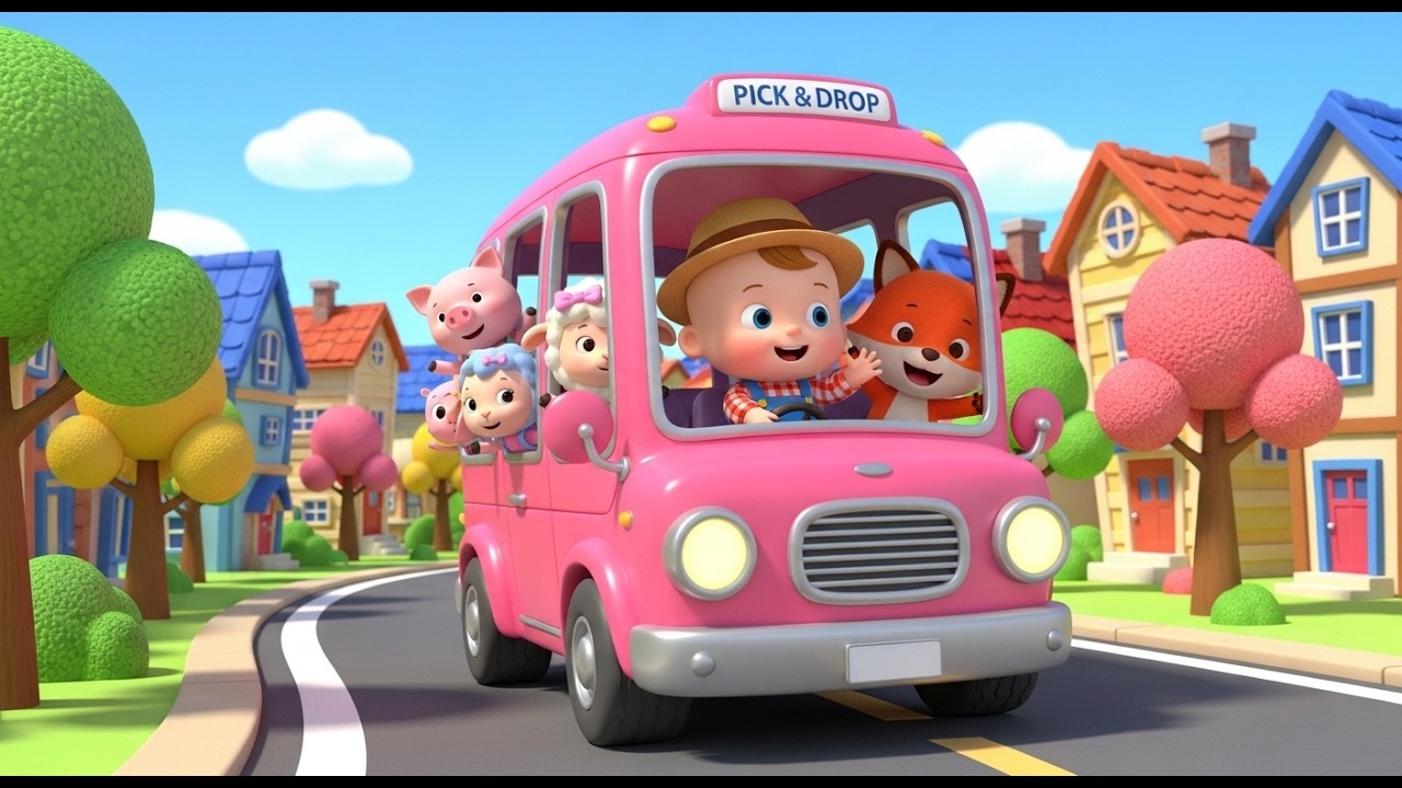 Canciones Infantiles Remix del Autobús 🚌 Música para Niños Divertida y Educativa