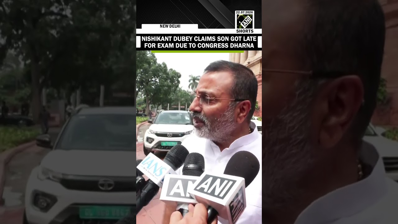 Nishikant Dubey twierdzi, że jego syn sp&oacute;źnił się na egzamin przez protest Kongresu pod LKM