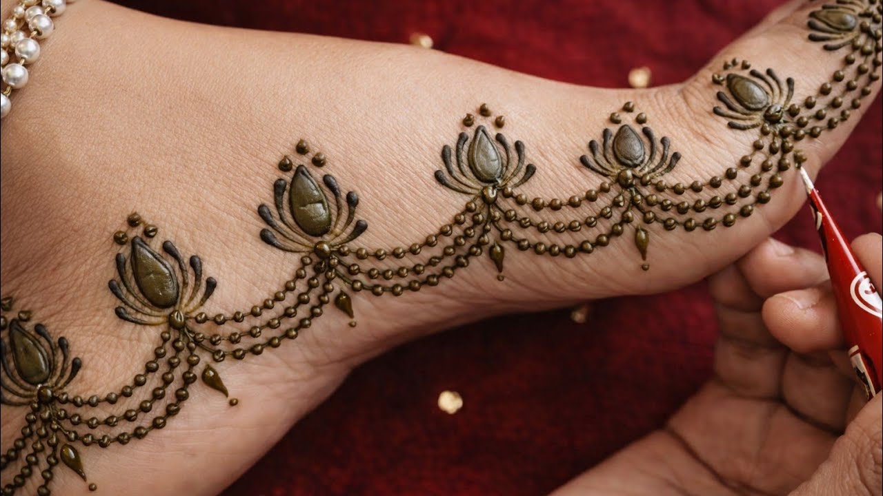 Beautiful stylish flower mehndi design || feet mehndi design