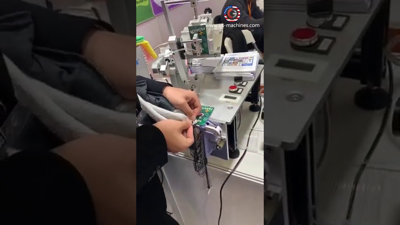 Clothing price tag knotting locking machine tesitng video tagging machine
