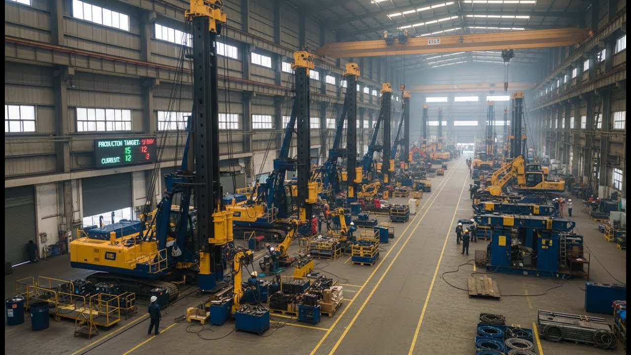 Piling Rig Manufacturing 🏗️ Inside The Massive Production Line – Heavy Construction Machinery