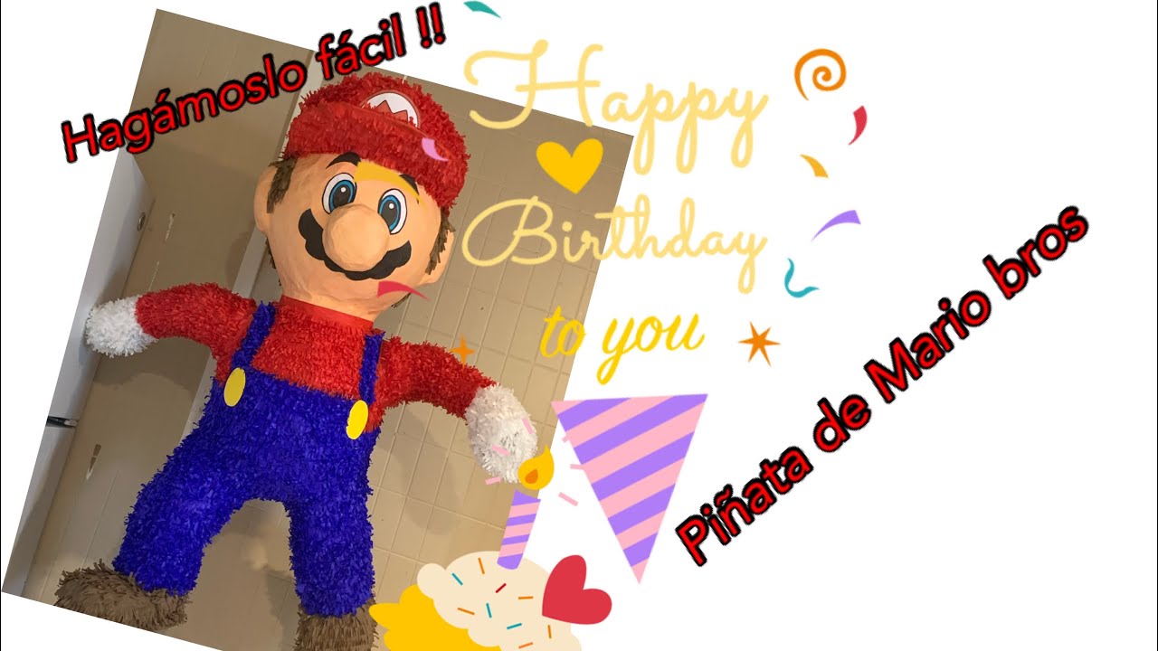 Piñata de Mario bros muy fácil de hacer/ información de la rifa!👏🏻
