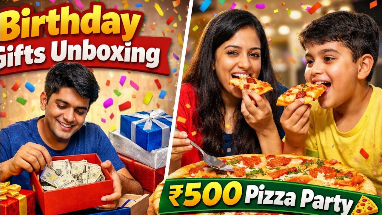 Bhai Ke Birthday Ke Gifts Unboxing 🎁 | Kitna Paisa Mila? + Pizza Party 🍕 | Family Vlog