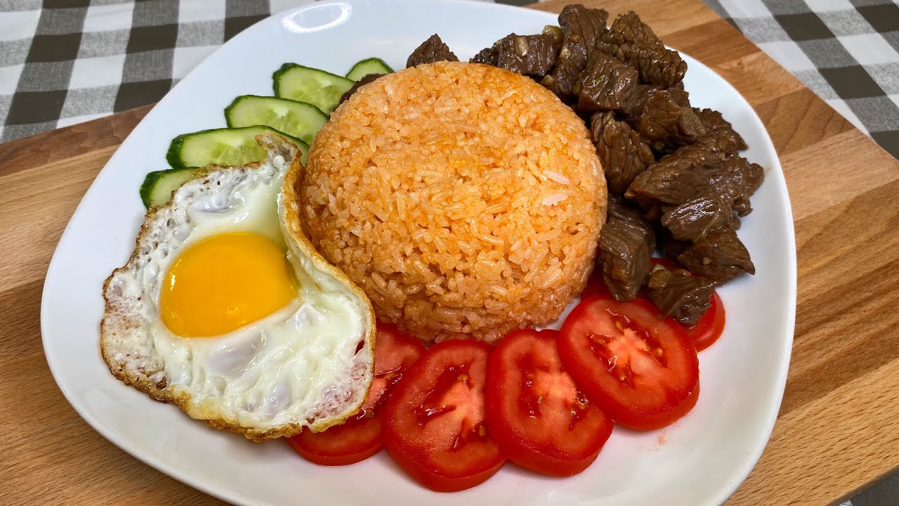 បាយឆាឡុកឡាក់ឆ្ងាញ់ដូចក្នុងហាង(Beef Lok Lak Fried Rice)