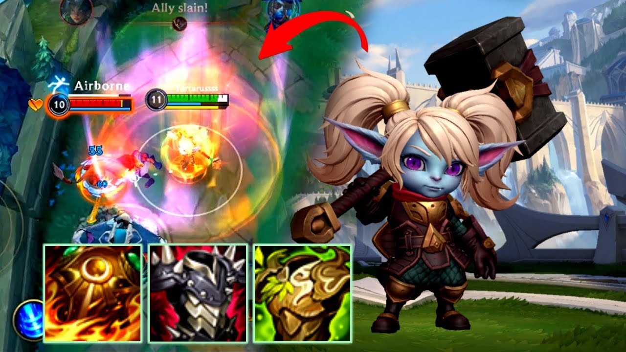 FULL TANK POPPY TOP DOMINATION | WILD RIFT BUILD AND RUNES 