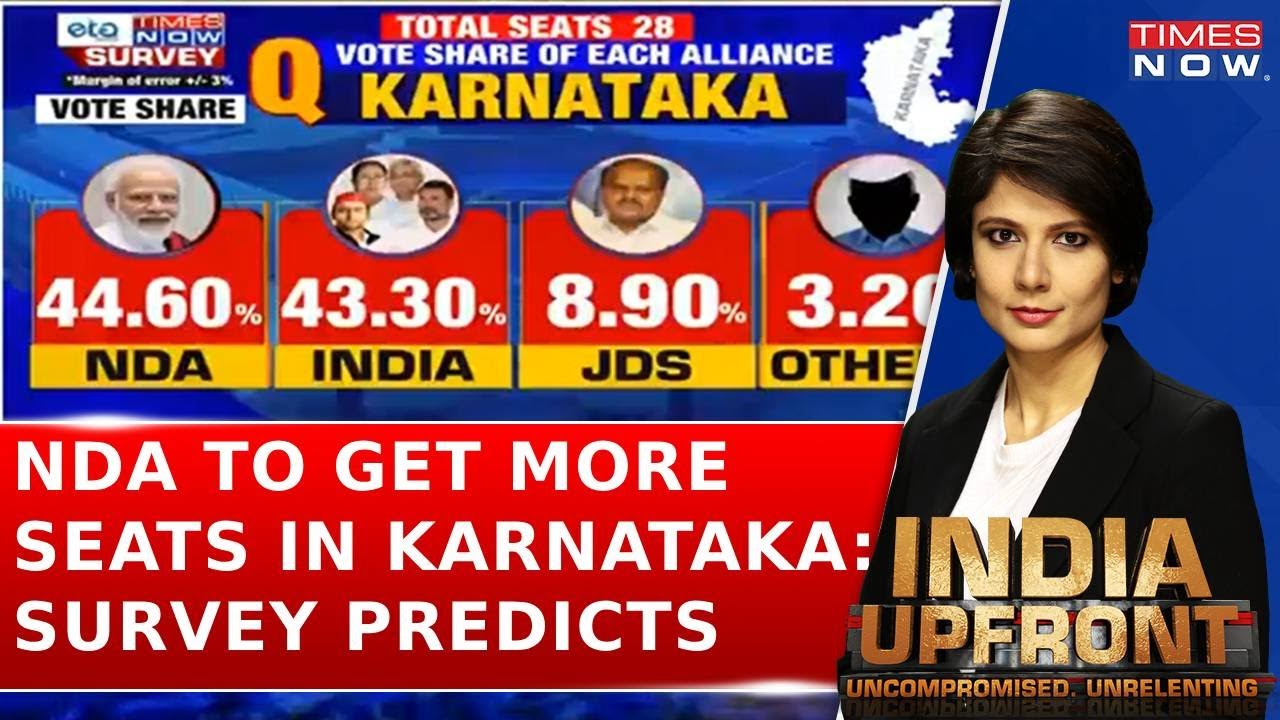 NDA To Get 18-20 Seats, INDIA 8-10 Seats & JDS To Get 0-1 Seat In Karnataka | Lok Sabha Polls Survey