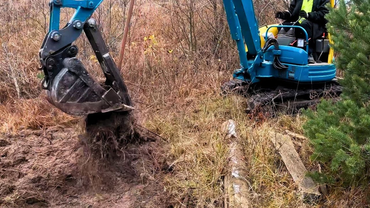 Home made excavator thumb and digging wild roses