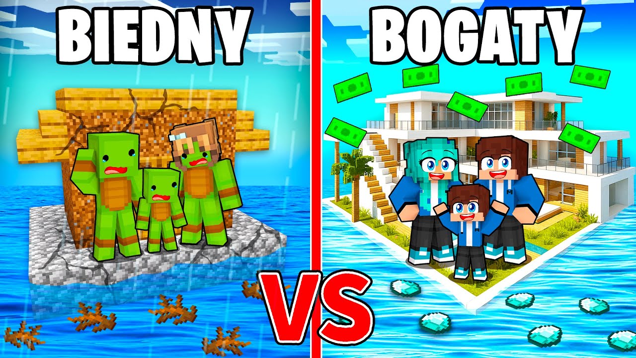 Niko BIEDNY vs Majki BOGATY Domek na wodzie w Minecraft