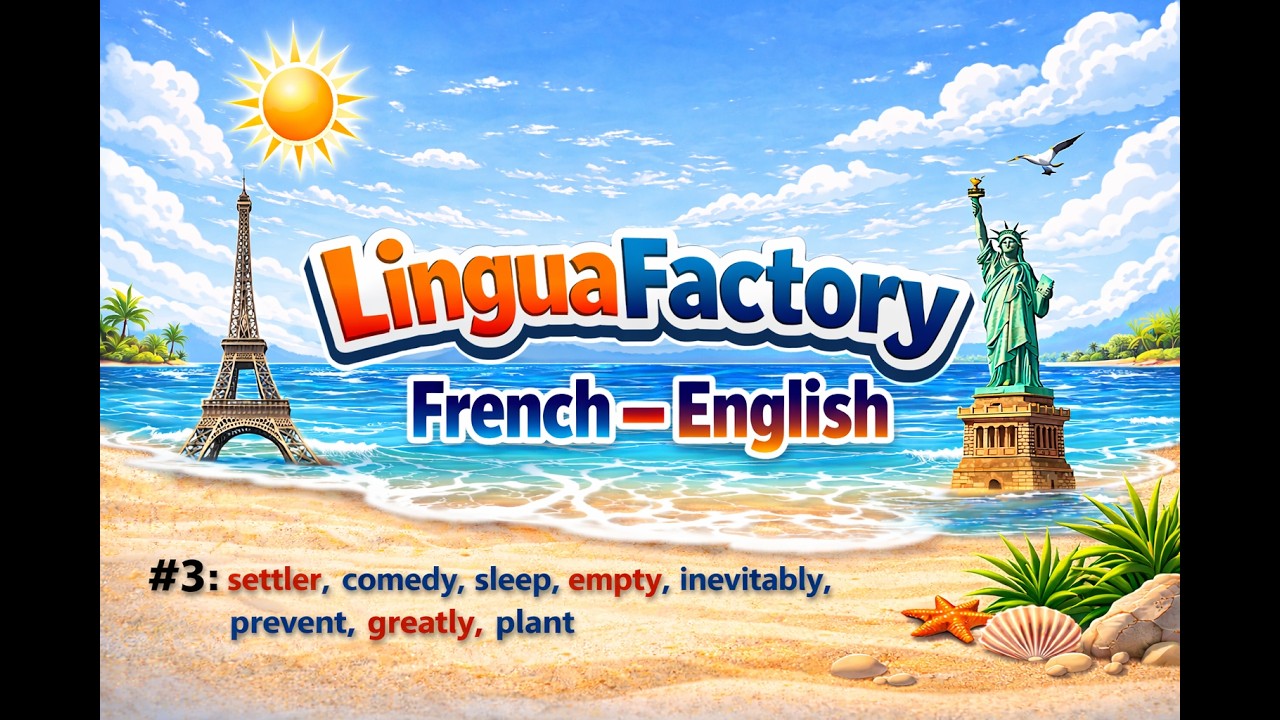 #3 French - English: settler, comedy, sleep, empty, inevitably, prevent, greatly, plant