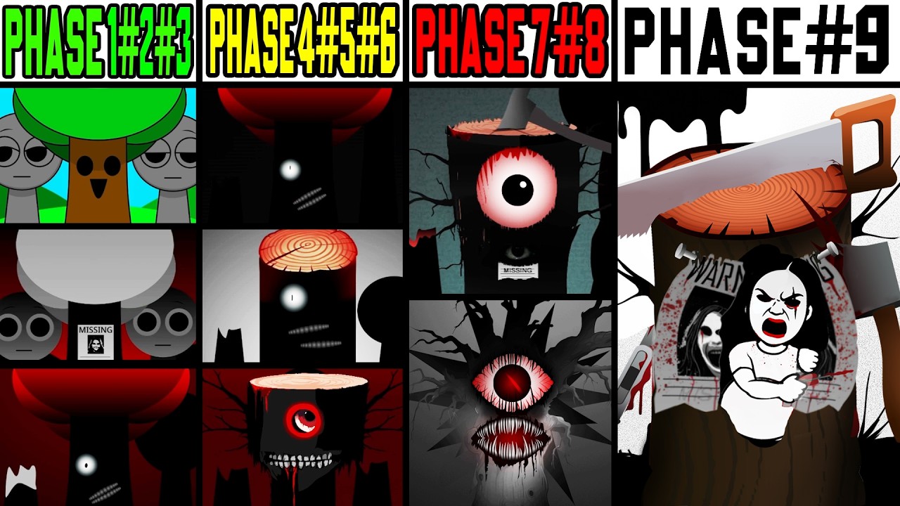 Phase 1 VS Phase 2 VS Phase 3 VS Phase 4 VS Phase 5 VS Phase 6 VS Phase 8-9 in Incredibox Sprunki!