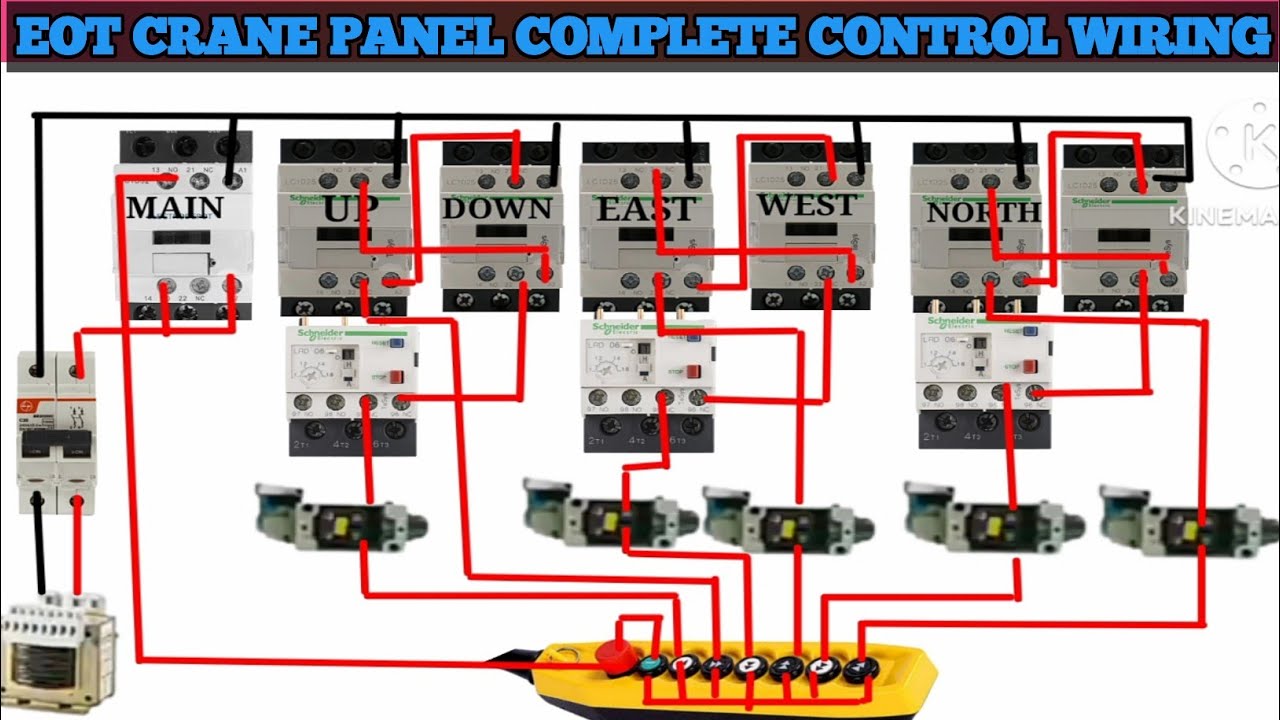 EOT CRANE (GANTRY) PANEL CONTROL WIRING DAIGRAM! OVERHEAD CRANE CONTROL WIRING!