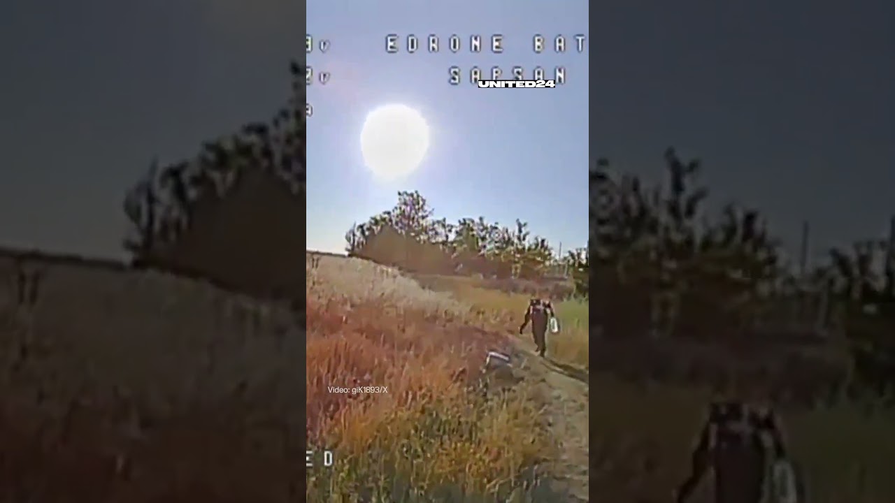 Ukrainian FPV Drone Struck Russian Soldiers Carrying FPV Drones #warinukraine
