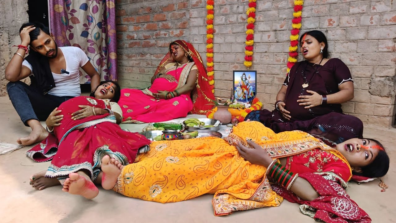 प्रेगनेंट सास बहु और बेटी का तीज व्रत||Pregnant Sas Bahu Aur Beti Ka Teej Vrat||Laxmi Comedy Video