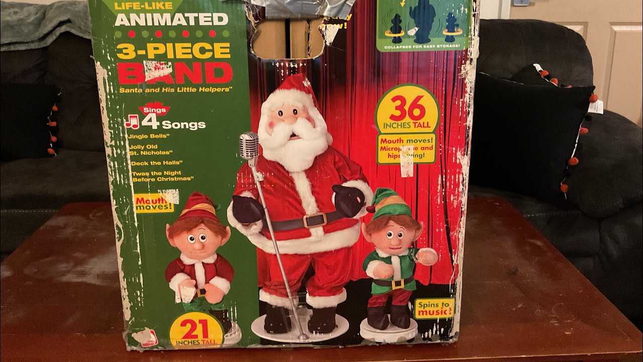 2005 Gemmy 3 piece band Santa & little helpers