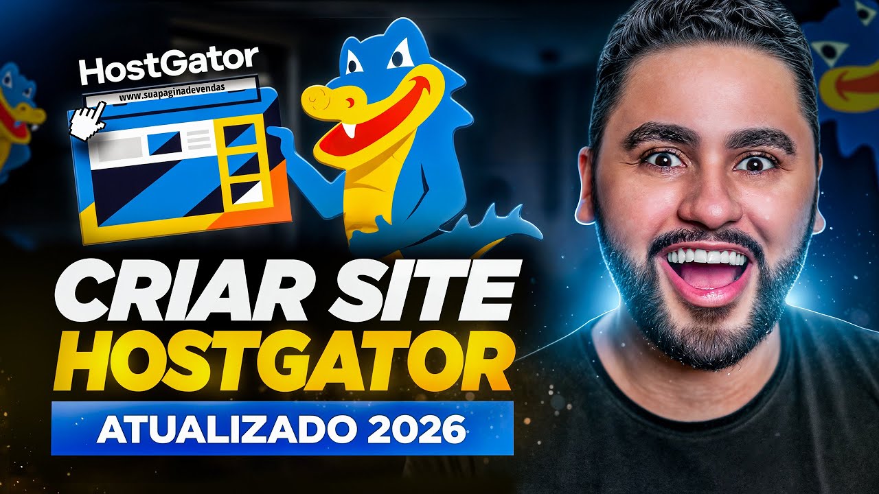 HOSTGATOR 2026: Tutorial 100% Completo P/ CRIAR SITE  (DOM&Iacute;NIO + HOSPEDAGEM + WORDPRESS + IA)