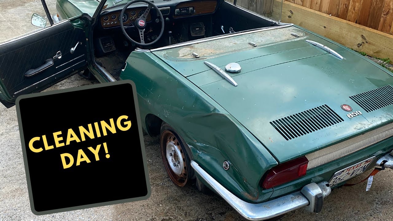 Episode 2: The 1968 Fiat 850 Spider is GROSS!! Can we CLEAN IT?? What did we FIND??