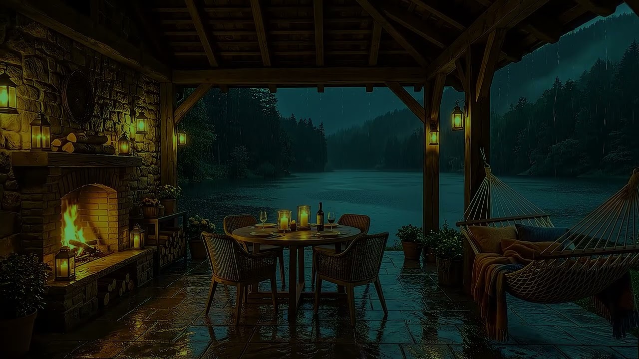 More Calm When Immersing in Balcony Ambience with Heavy Rain - Rain Covers my Mind
