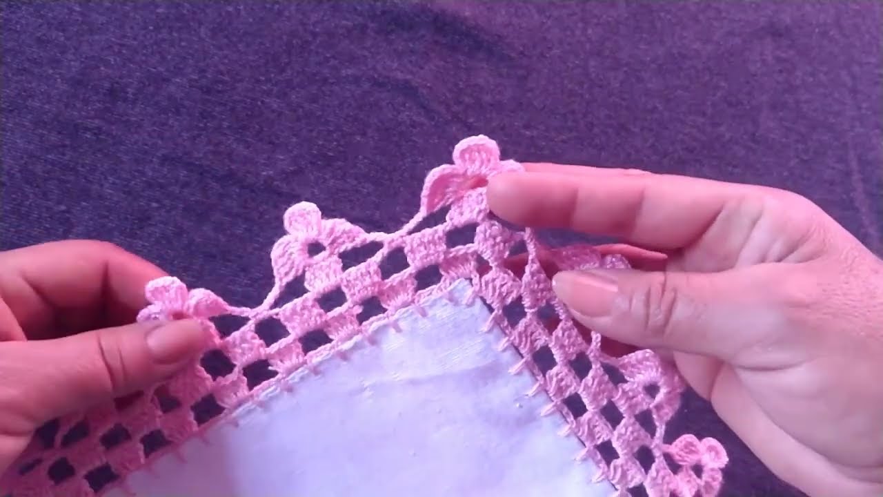 PUNTILLA NUM 307 DE VUELTA Y VUELTA MUY FÁCIL PARA SERVILLETAS.#parati #fypシ #hechoamano #arte
