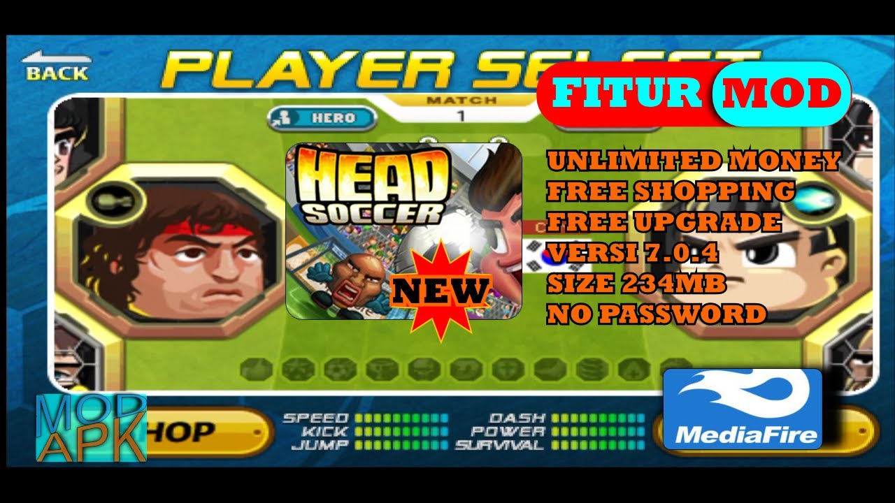 UPDATE‼️ Head Soccer Mod Apk v7.0.4 Terbaru 2025 || Unlimited Money | No Password